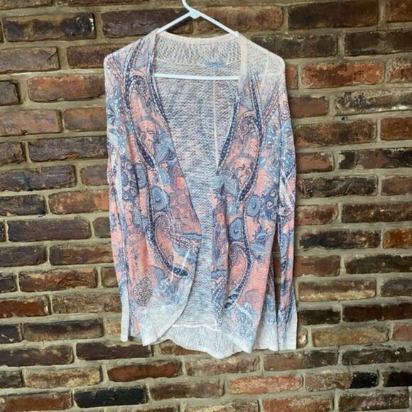 Charlotte Russe Printed Open Front Cardigan Sweater Women's Size Medium - Picture 1 of 7